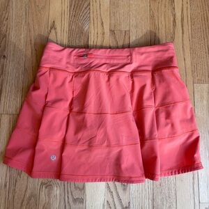 Lululemon Athletica Pace Rival Mid-Rise Skirt Pink Orange 4